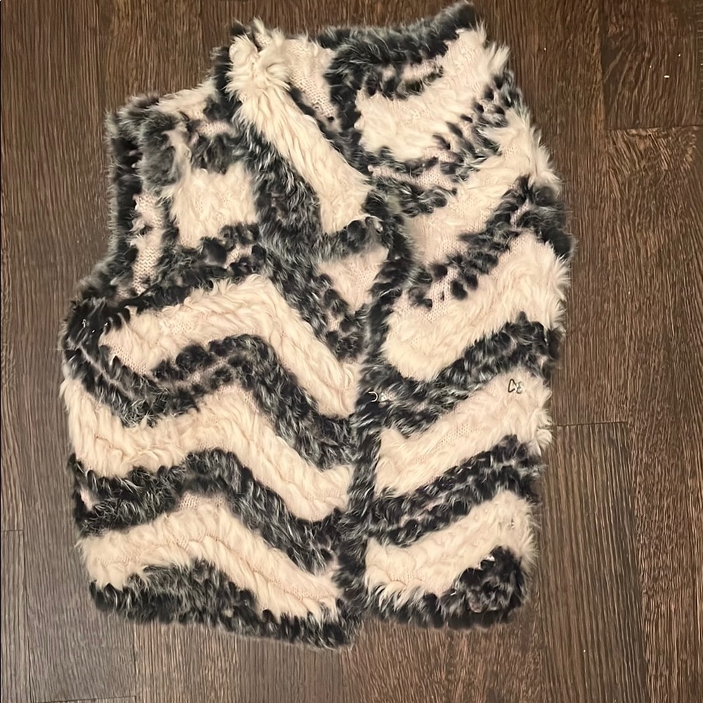 Marc By Marc Jacobs Fur Vest in Black and Cream